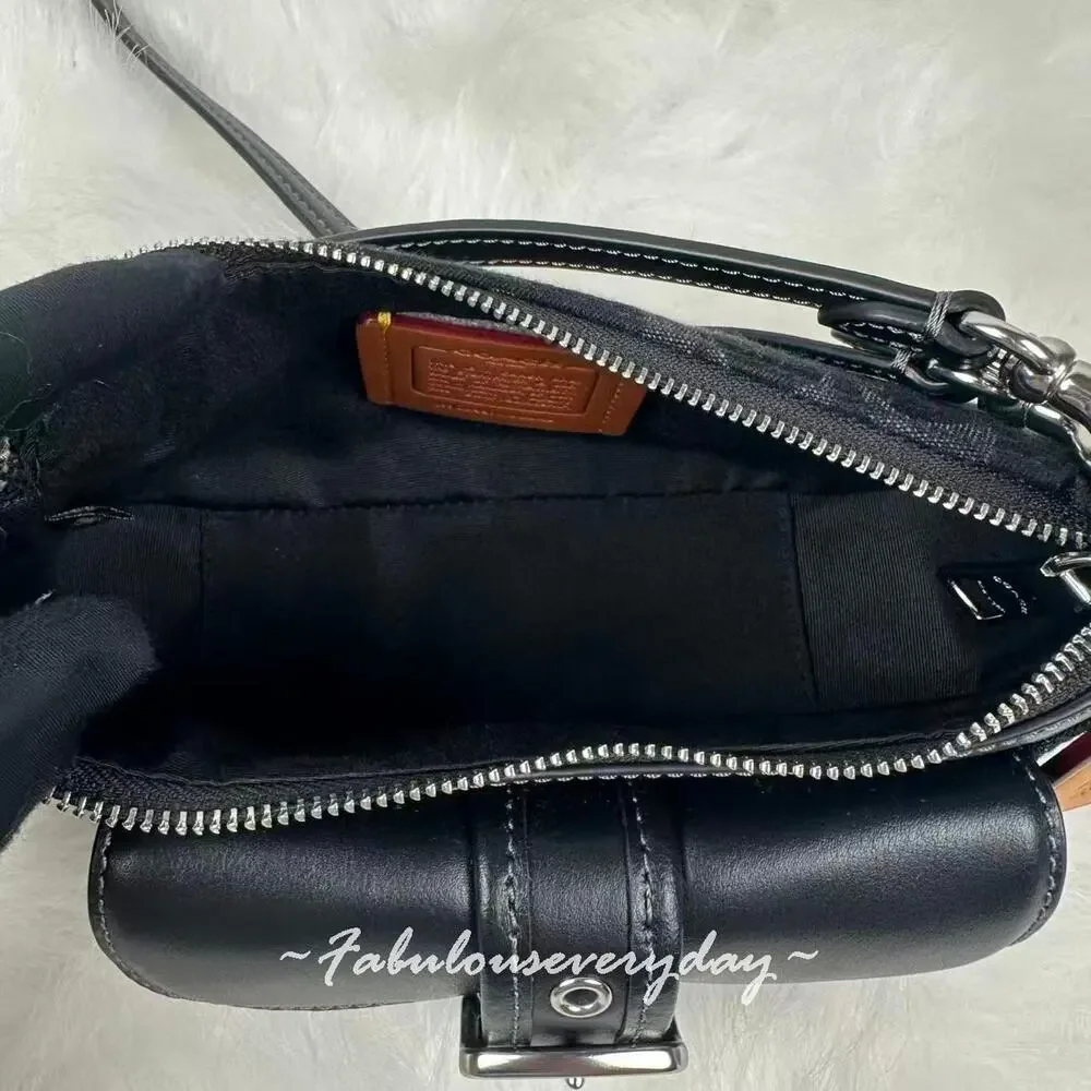 Coach Ashton Mini Shoulder Bag Crossbody Signature Denim/Silver/Black CCZ49 NWT